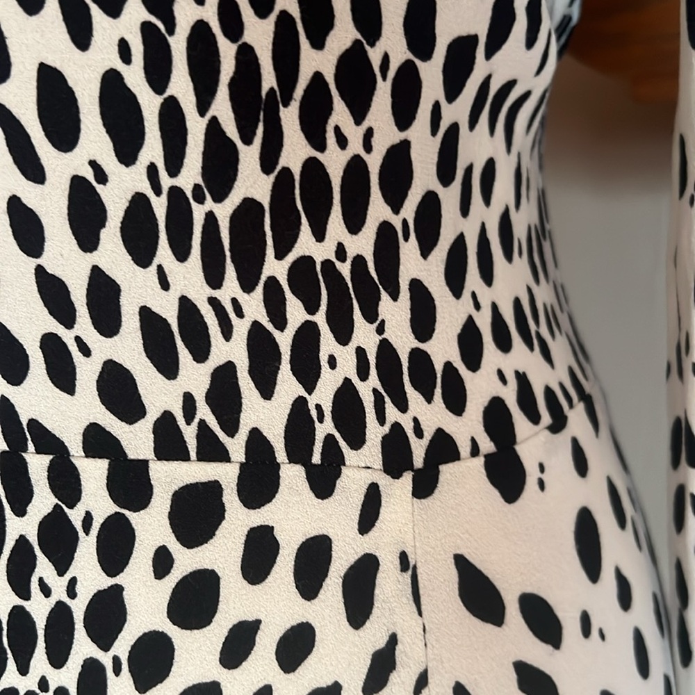 Elegant Black and White Polka Dot Dress - Picture 8 of 9